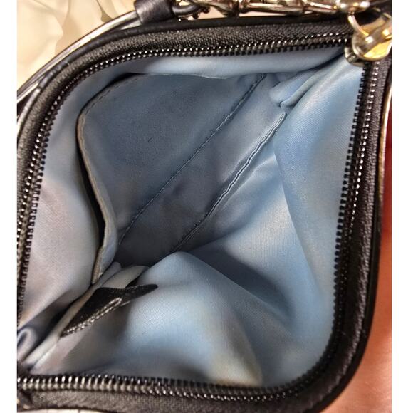 Coach Vintage Pleated Signature Wristlet Black Brown - Picture 4 of 5